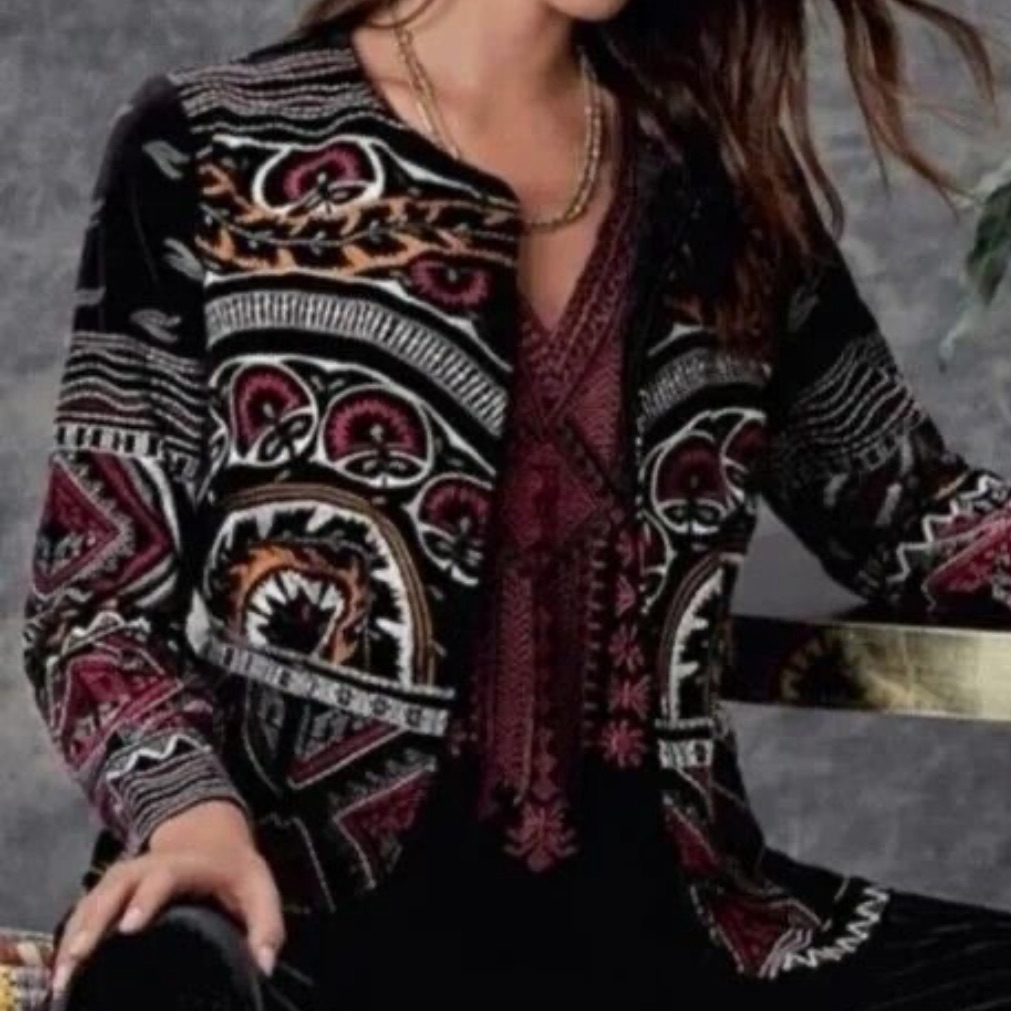 Johnny Was Workshop Blair Jacket Embroidered Floral Boho Western Rodeo Nwt Sz L